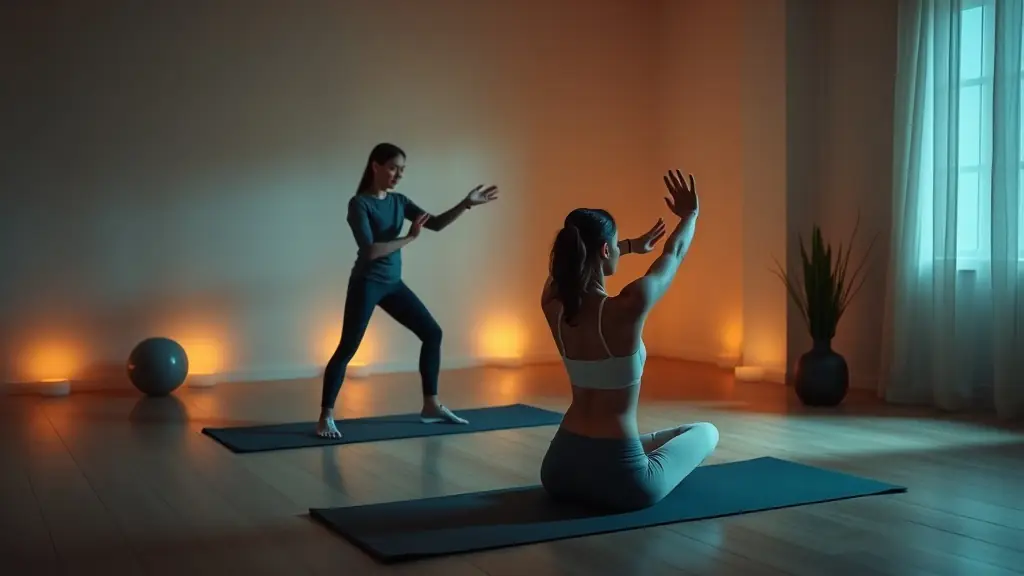 Adaptwell Fitness, featuring a yoga instructor leading an adaptive group yoga session focused on mobility and well-being in Birmingham, AL.